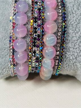 Pink Lavender Bracelet Stack Bundle 10 Pc Set